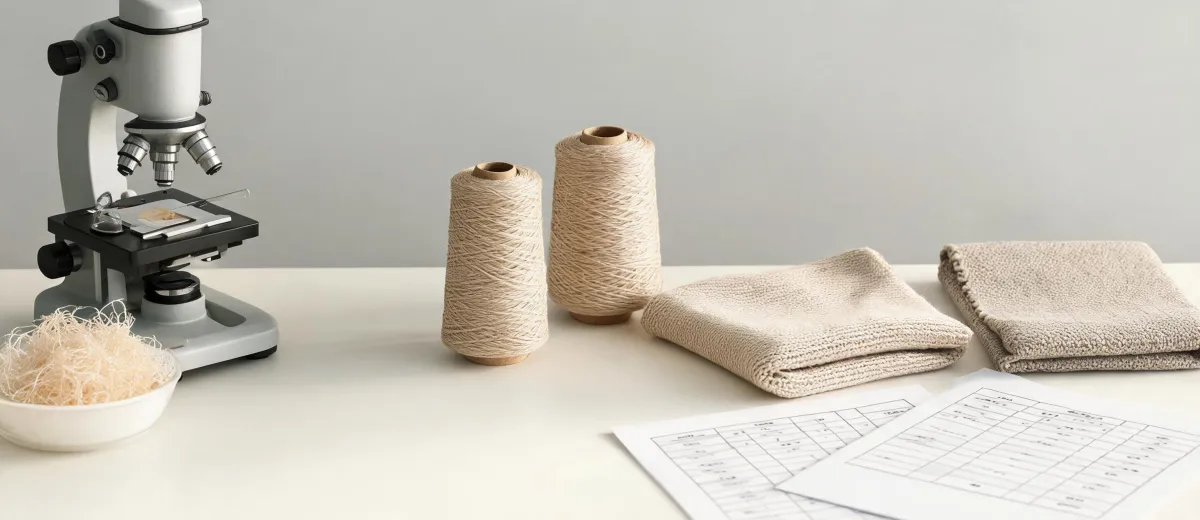 Fiber yarn and textile analysis workspace